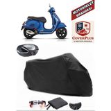 Coverall Vespa Gts 125 Siyah Arka Çanta Uyumlu Motorsiket Brandası Motor Örtüsü Çadır Su Geçirmez Motosiklet Kılıfı Motor Brandası - Siyah- Arka Çanta UYUMLU