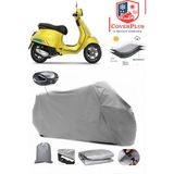 Coverall Vespa Primavera 150 S Arka Çanta Uyumlu (Gri) Motorsiket Brandası Motor Örtüsü Çadır Su Geçirmez Motosiklet Kılıfı Motor Brandası - Gri- Arka Çanta UYUMLU