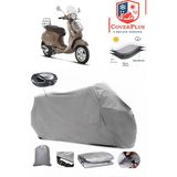 Coverall Vespa Primavera 50 Touring Arka Çanta Uyumlu (Gri) Motorsiket Brandası Motor Örtüsü Çadır Su Geçirmez Motosiklet Kılıfı Motor Brandası - Gri- Arka Çanta UYUMLU