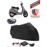 Coverall Vespa Sprint 50 Siyah Arka Çanta Uyumlu Motorsiket Brandası Motor Örtüsü Çadır Su Geçirmez Motosiklet Kılıfı Motor Brandası - Siyah- Arka Çanta UYUMLU