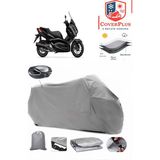 Coverall Yamaha X-Max 125 Iron Max Arka Çanta Uyumlu (Gri) Motorsiket Brandası Motor Örtüsü Çadır Su Geçirmez Motosiklet Kılıfı Motor Brandası - Gri- Arka Çanta UYUMLU