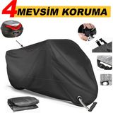Coverall Yamaha X-Max 250 Tech Max Kilit ve Arka Çanta Uyumlu Motosiklet Brandası (Siyah Renk) Motorsiket Brandası Motor Örtüsü Çadır Su Geçirmez - Siyah Kilit ve Arka Çanta UYUMLU