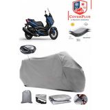 Coverall Yamaha X-Max 400 Abs Arka Çanta Uyumlu (Gri) Motorsiket Brandası Motor Örtüsü Çadır Su Geçirmez Motosiklet Kılıfı Motor Brandası - Gri- Arka Çanta UYUMLU