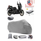 Coverall Yamaha Xmax 300 Tech Max Arka Çanta Uyumlu (Gri) Motorsiket Brandası Motor Örtüsü Çadır Su Geçirmez Motosiklet Kılıfı Motor Brandası - Gri- Arka Çanta UYUMLU