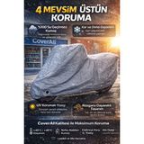 Coverall Yamaha Xmax 300 Tech Max Uyumlu Motosiklet Brandası,(Gri) Kilit Seçenekli - Arka Çanta Uyumlu