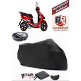Coverall Yuki Casper S 50 Siyah Arka Çanta Uyumlu Motorsiket Brandası Motor Örtüsü Çadır Su Geçirmez Motosiklet Kılıfı Motor Brandası - Siyah- Arka Çanta UYUMLU