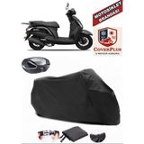Coverall Yuki Enzo 50 Siyah Arka Çanta Uyumlu Motorsiket Brandası Motor Örtüsü Çadır Su Geçirmez Motosiklet Kılıfı Motor Brandası - Siyah- Arka Çanta UYUMLU