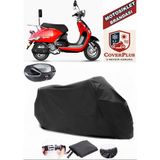 Coverall Yuki Legend 50 Siyah Arka Çanta Uyumlu Motorsiket Brandası Motor Örtüsü Çadır Su Geçirmez Motosiklet Kılıfı Motor Brandası - Siyah- Arka Çanta UYUMLU