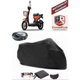 Coverall Yuki QM50QT-6E Snoopy Siyah Arka Çanta Uyumlu Motorsiket Brandası Motor Örtüsü Çadır Su Geçirmez Motosiklet Kılıfı Motor Brandası - Siyah- Arka Çanta UYUMLU