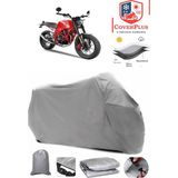 Coverall Yuki ZY125-15A Scrambler Gri Motorsiket Brandası Motor Örtüsü Çadır Su Geçirmez Motosiklet Kılıfı Motor Brandası - Gri- Arka Çanta UYUMSUZ
