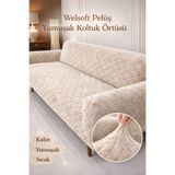 coverbox Yumuşacık Welsoft Lastikli 3 Kişilik Koltuk Örtüsü | Kaymaz, Esnek ve Yıkanabilir Koltuk Kılıfı
