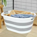 Coverest 38 Litre Katlanabilir Silikon Çamaşır Sepeti Akordiyon Katlanır Sele Yer Kaplamayan Taşınabilir Ergonomik Kulplu Dayanıklı ve Hafif Depolama Sepeti Banyo ve Ev Kullanımı Kirli Sepeti