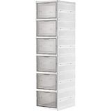 Coverest 6 Katlı Katlanabilir Organizer, Çok Amaçlı Ayakkabılık, Taşınabilir Portatif, 25.5 x 34.5 x 105 cm (BEYAZ)