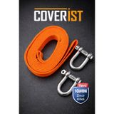 COVERİST Araç Çekme Halatı 10mm Çelik Uçlu 3 Metre Turuncu Halat 2.5 Tona Kadar