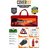 Coverist Trafik ve Ilk Yardım Seti - Ekonomik Paket 1 kg Araç Yangın Tüpü - 2 Adet Reflektör - Kırmızı