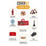 Coverist Trafik ve Ilk Yardım Seti - Muayene Uyumlu 1 kg Araç Yangın Tüpü - 2 Adet Reflektör - Bronze Pack