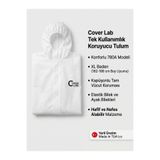 Coverlab Tek Kullanımlık Tulum - Beyaz Koruyucu - Tip 5/6 Lamineli Sıvı Geçirmez XL Beden