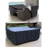 CoverPlus Bahçe Mobilya Brandası Masa Sandalye Koruma Örtüsü Kılıf Gri Su Geçirmez - 260x160x80 cm - Siyah