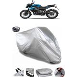 Coverplus Bajaj Pulsar NS 125 Gri Arka Çanta Uyumlu Su Geçirmez Motosiklet Brandası