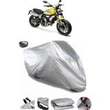 Coverplus Ducati Scrambler 1100 Pro Gri Arka Çanta Uyumlu Su Geçirmez Motosiklet Brandası
