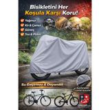 CoverPlus Gri Bisiklet Brandası, Bisiklet Koruma Kılıfı , Bisiklet Örtüsü ,Elektrikli Bisiklet Brandası