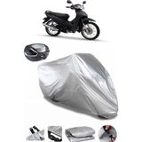 Coverplus Honda Wave 110 Gri Arka Çanta Uyumlu Su Geçirmez Motosiklet Brandası