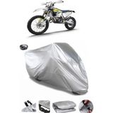 Coverplus Husqvarna TE 125 Gri Arka Çanta Uyumlu Su Geçirmez Motosiklet Brandası