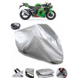 Coverplus Kawasaki Ninja ZX-10RR Gri Arka Çanta Uyumlu Su Geçirmez Motosiklet Brandası
