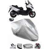 Coverplus Kymco Xciting 500 Gri Arka Çanta Uyumlu Su Geçirmez Motosiklet Brandası