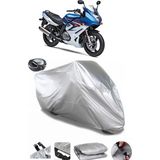 Coverplus Suzuki GS 500 Gri Arka Çanta Uyumlu Su Geçirmez Motosiklet Brandası