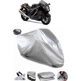 Coverplus Suzuki GSX-R 1300 Hayabusa Gri Arka Çanta Uyumlu Su Geçirmez Motosiklet Brandası