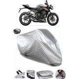 Coverplus Triumph Street Triple RS Arka Çanta Uyumlu Su Geçirmez Gri Motosiklet Brandası