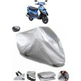 Coverplus TVS Scooty PEP Plus Arka Çanta Uyumlu Su Geçirmez Gri Motosiklet Brandası