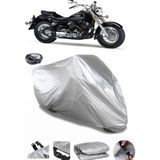 Coverplus Yamaha XVS 650 Drag Star Arka Çanta Uyumlu Su Geçirmez Gri Motosiklet Brandası