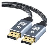 Coverzone 1.5 Metre 8K DisplayPort Kablosu DP 1.4V, 8K 240Hz UHD, 7680x4320P, Projeksiyon İçin Yüksek Hızda Bağlantı, Notebook, TV, Game Box ve Projeksiyon Cihazı Uyumlu | ZR832 (1.5 Metre)