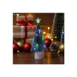 Coverzone 1 Adet Işıklı Mini Yılbaşı Ağacı Masaüstü Aydınlatma Dekoratif Hediyelik Noel Pilli Çam Ağaç 17 Cm