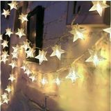 Coverzone 10 Metre 60 Ledli Yıldız Işık Zinciri Dekoratif Fişli Sıcak Sarı Led Aydınlatma Ev Oda Balkon Duvar Pencere Yılbaşı Parti Ve Doğ