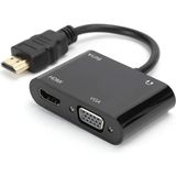 Coverzone 1080P 2in1 Hd'den Vga'ya Hdmi to VGA Hd Dönüştürücü Bilgisayar Projeksiyonu - Hd Ürünleri Için Tv Adaptörüne VGA Ürünlerini Bağlama ZR724