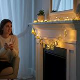 Coverzone 10’Lu 2 Metre Pilli Led Ramazan Kandil Temalı Dekoratif Işık, Sarı Işık 2 Modlu Aydınlatma, Oda Balkon Ve Duvar Süsleme İçin Uyg