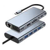 Coverzone 11 İn 1 Type-c To Usb Hub Port Adaptör Hdmı, 4x Usb, Lan, Vga Sd Card Çevirici Çoklayıcı