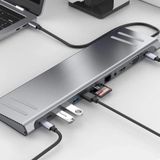 Coverzone 14in1 Type-C to Dock İstasyonu 14'ü 1 arada HDMI VGA PD(3.0), 4 * USB, 2 * USB C, 10 / 100M Gigabit 14 in 1 Macbook Uyumlu Adaptör 9199A