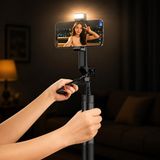 Coverzone 150 cm Selfie Çubuğu Tripod, LED Işıklı, Bluetooth Uzaktan Kumandalı, 360° Dönebilen Telefon Tutucu, Katlanabilir Hafif Vlog, Canlı Yayın, Seyahat ve Selfie Çekim Standı | NeePho NP-L2S