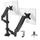 Coverzone 17–32 İnç Amortisörlü Çiftli Pivot Monitör Kolu, Gazlı Yaylı, 2–9 Kg, Çift Montaj Seçeneği Sıkıştırma ve Vidalama, 360° Döner, VESA Uyumlu Stant, M01, Siyah