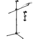 Coverzone 180cm Maksimum Uzunluk Mikrofon Standı Multi Fonksiyonel 2in1 Microphone Katlanabilir Açısı Ayarlanabilir Zemin Üstü - Model 103