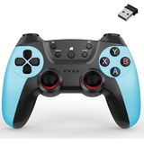 Coverzone 2.4G Kablosuz Gamepad PC Uyumlu Joystick Wireless Oyun Kolu Kişiselleştirilmiş Düğme, Hassas Trigger Kaymaz Tasarım G2.4G (Turkuaz)