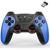 Coverzone 2.4G Kablosuz Gamepad PC Uyumlu Pilli Joystick Wireless Oyun Kolu Kişiselleştirilmiş Düğme, Hassas Trigger Kaymaz Tasarım G2.4G (Koyu Mavi)