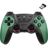 Coverzone 2.4G Kablosuz Gamepad PC Uyumlu Pilli Joystick Wireless Oyun Kolu Kişiselleştirilmiş Düğme, Hassas Trigger Kaymaz Tasarım G2.4G (Yeşil)