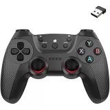 Coverzone 2.4G Kablosuz Oyun Kolu PC Uyumlu Pilli Joystick Wireless GamePad Hassas Trigger Kaymaz Tasarım G2.4G (Siyah)