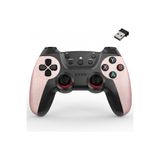 Coverzone 2.4g Kablosuz Pilli Gamepad Pc Uyumlu Joystick Wireless Oyun Kolu Hassas Trigger Şık Tasarım G2.4g Pembe