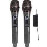 Coverzone 2 Adet Kablosuz Karaoke Mikrofonu 6.35mm Amfi hoparlör İçin ve Sahne Performansı Aktiviteler İçin Tak ve Çalıştır Kablosuz Mikrofon Dış Mekan Kullanıma Uygun WN04 Gri Renk (Çiftli TTD-M12)